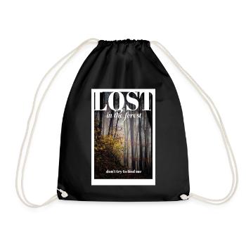 PERDU dans la forêt - Sac de sport léger - noir - Devant