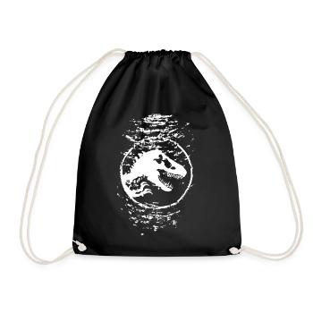Jurassic World Logo Mit T-Rex Unterwasser In Weiß - Turnbeutel - Schwarz - Vorne