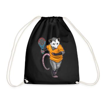 Beutelratte Tennis Tennisschläger - Turnbeutel - Schwarz - Vorne