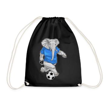 éléphant joueur de football football sports de football - Sac de sport léger - noir - Devant