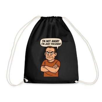 I'm not angry - I'm just focused! - Drawstring Bag - black - Front