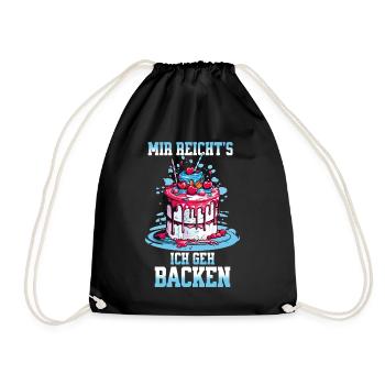 Baking Baker Baking Queen Baking Fairy Cake Cake - Drawstring Bag - black - Front