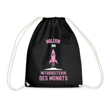 Best Painter Employee of the Month Painting - Drawstring Bag - black - Front