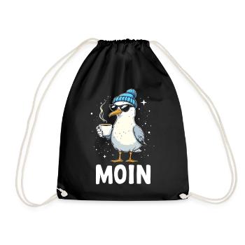 Moin Seagull Coffee Küste Norddeutschland - Turnbeutel - Schwarz - Vorne