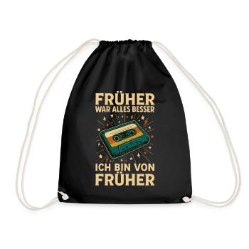 Conception de cassette rétro pour la nostalgie - Sac de sport léger - noir - Devant