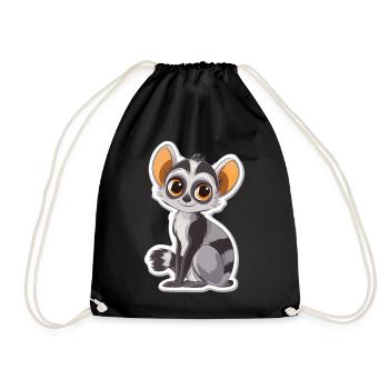 lemur - Drawstring Bag - black - Front