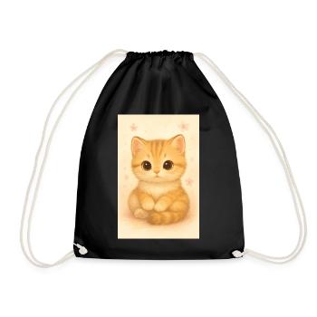 Süße Katze – Cute Kitten Illustrati - Turnbeutel - Schwarz - Vorne