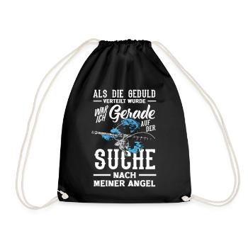 Geduld verteilt? Ich such meine Angel - Turnbeutel - Schwarz - Vorne