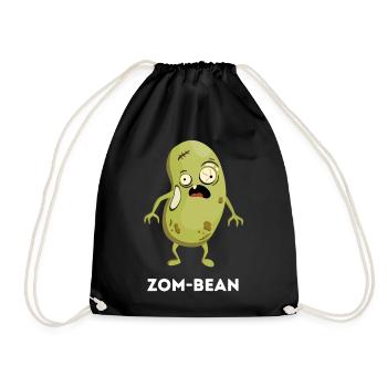 Zom-bean – Funny Zombie Bean Pun - Drawstring Bag - black - Front