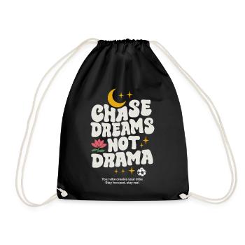 Poursuivre les rêves et non le drame – Dicton motivant : Design - Sac de sport léger - noir - Devant