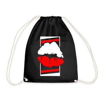 Poland Lips Contrast Pop Art - Drawstring Bag - black - Front