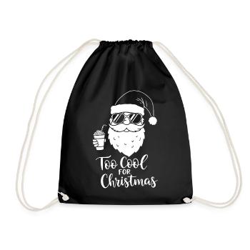 Too Cool For Christmas Santa Stil - Turnbeutel - Schwarz - Vorne