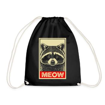 Funny Raccoon Vintage Disguise Cat - Turnbeutel - Schwarz - Vorne