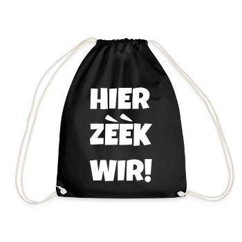 Hier zeek wir - Drawstring Bag - black - Front
