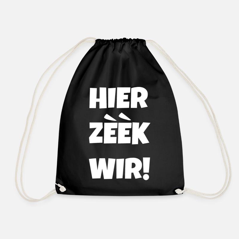 Hier zeek wir - Drawstring Bag - black