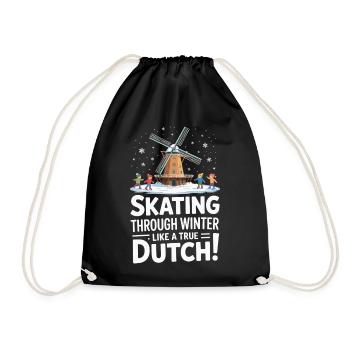 Patiner en hiver comme un vrai Hollandais - Sac de sport léger - noir - Devant