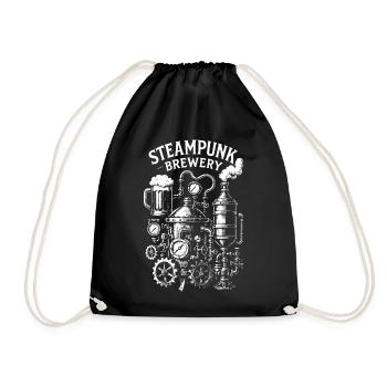 Steampunk Brewery gift - Drawstring Bag - black - Front