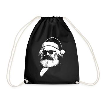 Karl Marx als Weihnachtsmann - Turnbeutel - Schwarz - Vorne