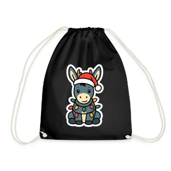 Âne Elfe Noël Hiver Noël Père Noël - Sac de sport léger - noir - Devant