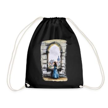 Fairytale Castle Window Dream - Drawstring Bag - black - Front