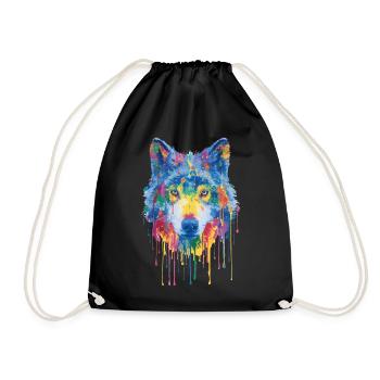 Wolf - Turnbeutel - Schwarz - Vorne