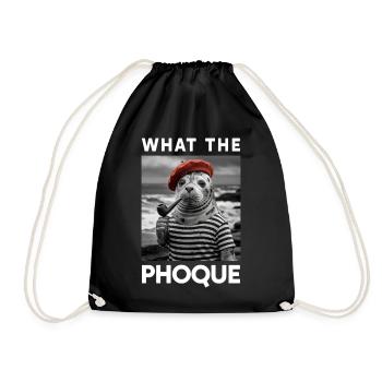 What the Seal Basque Country Beret Humor Pride - Drawstring Bag - black - Front