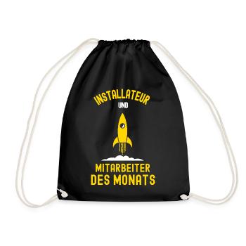Installateur Mitarbeiter des Monats Installateure - Turnbeutel - Schwarz - Vorne
