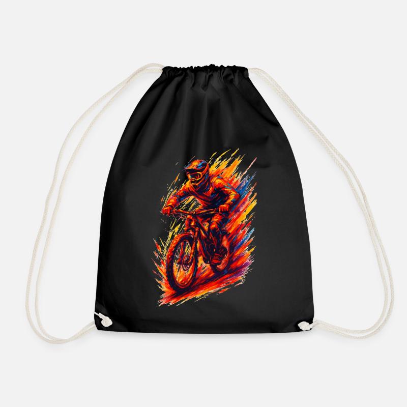 Mountainbiking Mountainbiker MTB cool Geschenk - Turnbeutel - Schwarz