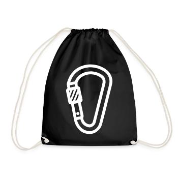 Karabiner Symbol Klettern - Turnbeutel - Schwarz - Vorne