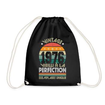 1976 – Vintage – Exemplaire unique - Sac de sport léger - noir - Devant