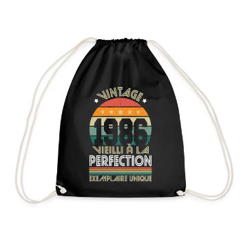 1986 – Vintage – Exemplaire unique - Sac de sport léger - noir - Devant