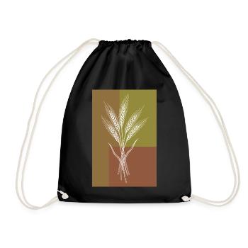 Art en lignes d’épis de blé – Motif de la nature - Sac de sport léger - noir - Devant