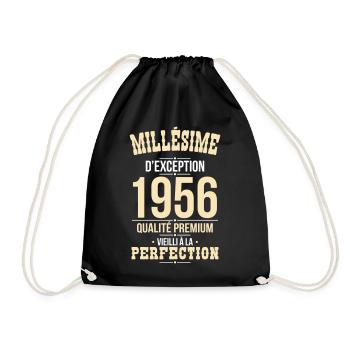 1956 – Millésime d’exception – Qualité premium - Sac de sport léger - noir - Devant