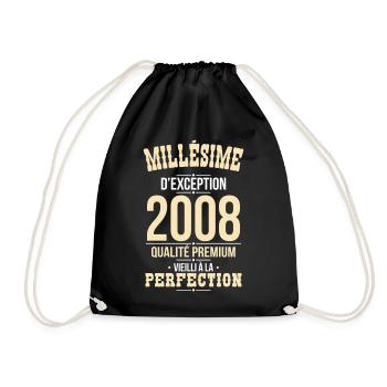 2008 – Millésime d’exception – Qualité premium - Sac de sport léger - noir - Devant