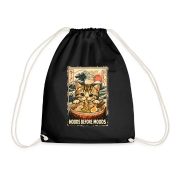 Maneki Neko Fortune Ramen - Drawstring Bag - black - Front