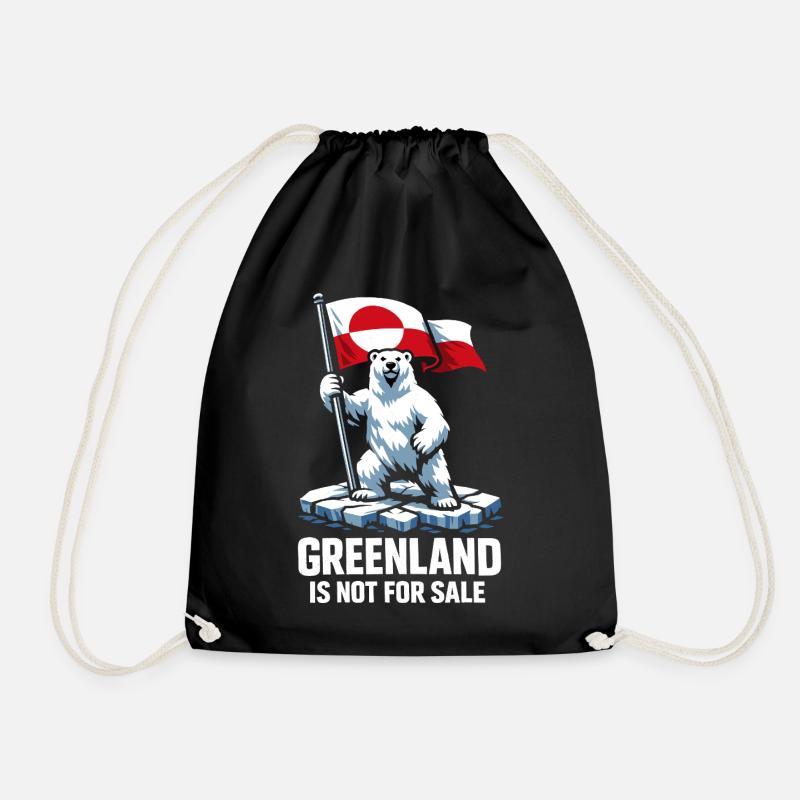 Grönland Flagge Bär Greenlanders Geschenk - Turnbeutel - Schwarz