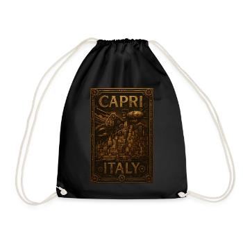 Capri Italien – Steampunk Bronze Reiseposter - Turnbeutel - Schwarz - Vorne