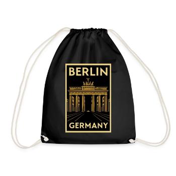 Berlin – Brandenburger Tor Art-Deko Poster - Turnbeutel - Schwarz - Vorne