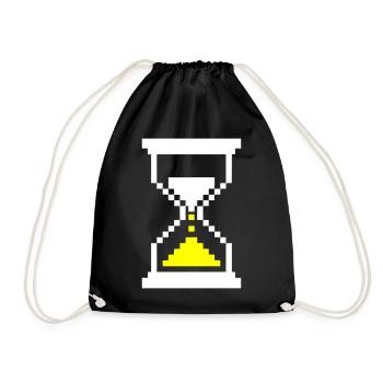Pixel Hourglass Loading Bar Retro Gaming - Sac de sport léger - noir - Devant