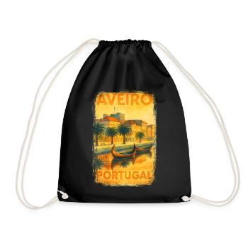 Aveiro, Portugal – Affiche aquarelle Moliceiros - Sac de sport léger - noir - Devant