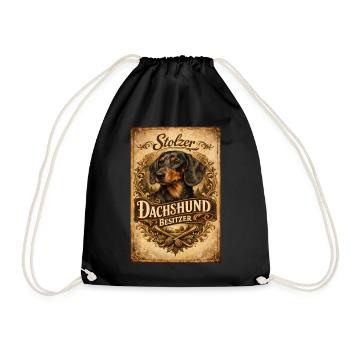 Fier propriétaire de teckel Tenant de teckel vintage - Sac de sport léger - noir - Devant