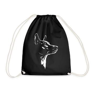 Basenji Silhouette Hunde Hund Wilsigns - Turnbeutel - Schwarz - Vorne
