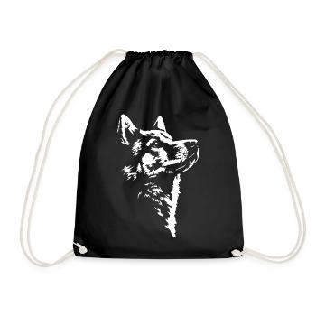 Chien en silhouette de Spitz finlandais Wilsigns - Sac de sport léger - noir - Devant