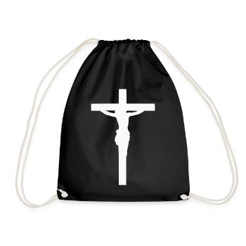 Jésus silhouette de croix - Sac de sport léger - noir - Devant
