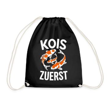  Kois Zuerst Lustiger Koi Karpfen Spruch Für Koi - Turnbeutel - Schwarz - Vorne