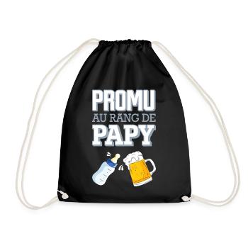 Promu au Rang de Papy Humour Naissance Bébé - Sac de sport léger - noir - Devant