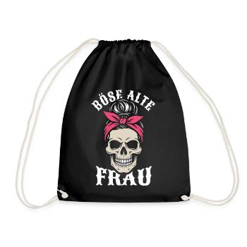 Skull Bandana Böse Alte Frau - Turnbeutel - Schwarz - Vorne