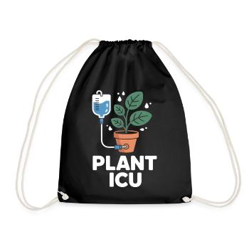 Plant Icu Plant Rescuer Pfnaze - Drawstring Bag - black - Front