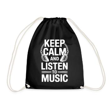 Restez calme et écoutez de la musique - Sac de sport léger - noir - Devant