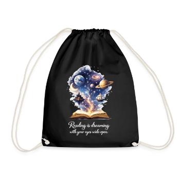 Lire, c’est rêver - Magic Book & Stars - Sac de sport léger - noir - Devant